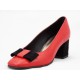 Pantofi dama rosii din piele naturala , cu accesoriu tip fundita si toc de 5 cm, (ROMA PD 148-19)